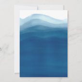 Blue Watercolor Wave | Einladung zur Hochzeit (Rückseite)