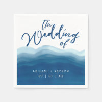 Blue Watercolor Wave | Hochzeit von Napkins