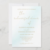 Blue Watercolor Wave Probe Abendessen Einladung (Vorderseite)