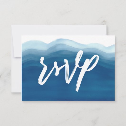 Blue Watercolor Wave | UAWG Einladung (Rückseite)