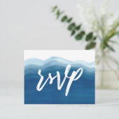 Blue Watercolor Wave | UAWG | Einladungspostkarte (Stehend Vorderseite)