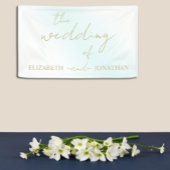 Blue Watercolor Wave Wedding Banner