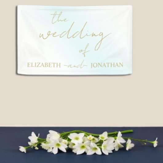 Blue Watercolor Wave Wedding Banner