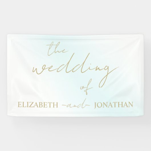 Blue Watercolor Wave Wedding Banner (Horizontal)