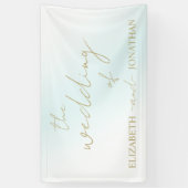 Blue Watercolor Wave Wedding Banner (Vertikal)