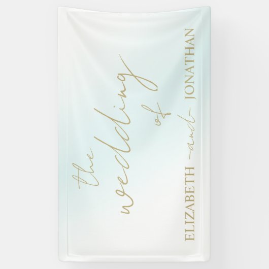 Blue Watercolor Wave Wedding Banner (Vertikal)