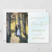 Blue Watercolor Wave Wedding Dankeskarte (Vorderseite)