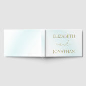 Blue Watercolor Wave Wedding Gästebuch (Voll)