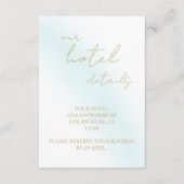 Blue Watercolor Wave Wedding Hotel Begleitkarte (Vorderseite)