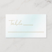 Blue Watercolor Wave Wedding Platzkarte (Vorderseite)