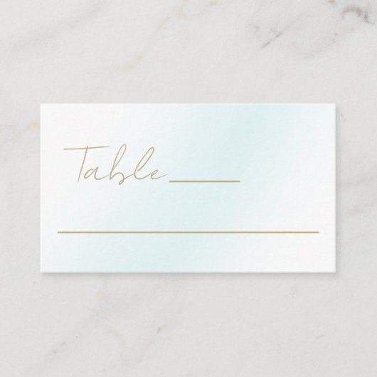 Blue Watercolor Wave Wedding Platzkarte (Vorderseite)