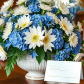 Blue Watercolor Wave Wedding Platzkarte