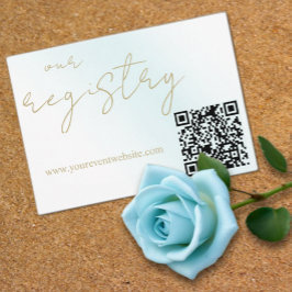 Blue Watercolor Wave Wedding Registry Begleitkarte