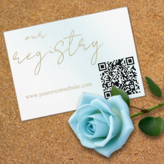 Blue Watercolor Wave Wedding Registry Begleitkarte