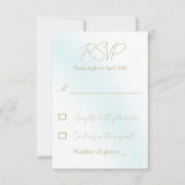 Blue Watercolor Wave Wedding RSVP Karte (Vorderseite)