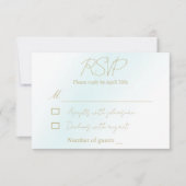 Blue Watercolor Wave Wedding RSVP Karte (Vorderseite)