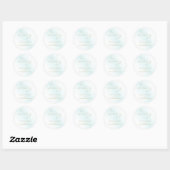 Blue Watercolor Wave Wedding Runder Aufkleber (Blatt)