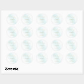 Blue Watercolor Wave Wedding Runder Aufkleber (Blatt)