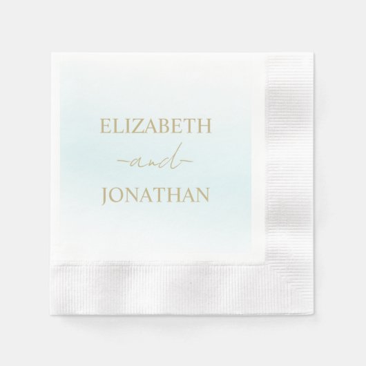 Blue Watercolor Wave Wedding Serviette (Vorderseite)