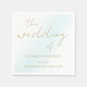 Blue Watercolor Wave Wedding Serviette (Vorderseite)