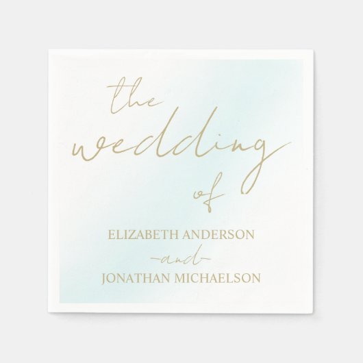 Blue Watercolor Wave Wedding Serviette (Vorderseite)