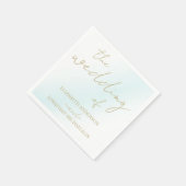Blue Watercolor Wave Wedding Serviette (Ecke)