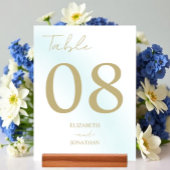 Blue Watercolor Wave Wedding Tischnummer
