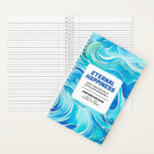 Blue Watercolor Waves Eternal Happiness Convention Notizblock (Innen)