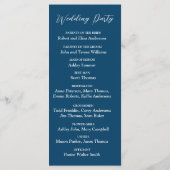 Blue Watercolor Waves mit Monogramm Hochzeit Programm (Rückseite)