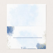 Blue Watercolor Wedding Collection Tischnummer (Außenseite Aufgefaltet)