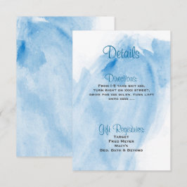 Blue Watercolor Wedding Detitation Card Einladung