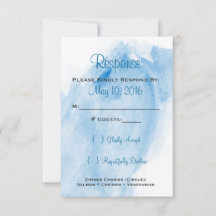 Blue Watercolor Wedding Einladung UAWG