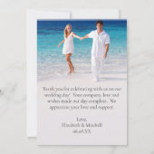 Blue Watercolor Wedding Foto Danke, Card Einladung (Rückseite)