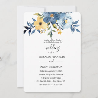 blue watercolor wedding Invitation Einladung