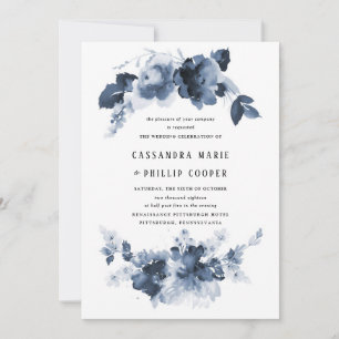 Blue Watercolor Wedding Invitation Suite Einladung