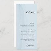 Blue Watercolor Wedding Menu Menükarte (Vorne/Hinten)