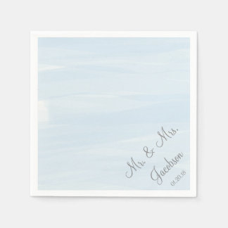 Blue Watercolor Wedding Napkins Serviette