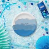 Blue Watercolor Wedding Pappteller (Party)