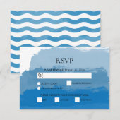 Blue Watercolor Wedding RSVP Cards Karte (Vorne/Hinten)