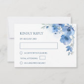 Blue Watercolor Wedding RSVP Karte (Vorderseite)