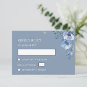 Blue Watercolor Wedding RSVP Karte (Stehend Vorderseite)