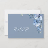 Blue Watercolor Wedding RSVP Karte (Rückseite)