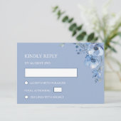 Blue Watercolor Wedding RSVP Karte (Stehend Vorderseite)
