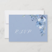 Blue Watercolor Wedding RSVP Karte (Rückseite)