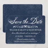 Blue Watercolor Wedding Save the Date (Vorne/Hinten)