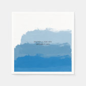 Blue Watercolor Wedding Serviette (Vorderseite)