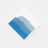 Blue Watercolor Wedding Serviette (Ecke)