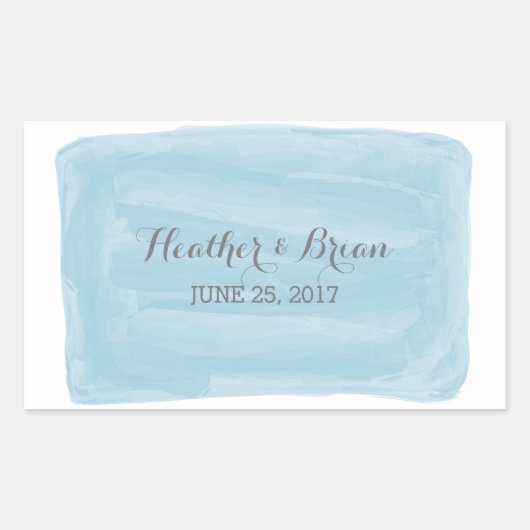 Blue Watercolor Wedding Stickers (Vorderseite)