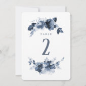 Blue Watercolor Wedding Tischnummer (Rückseite)