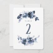 Blue Watercolor Wedding Tischnummer (Vorderseite)